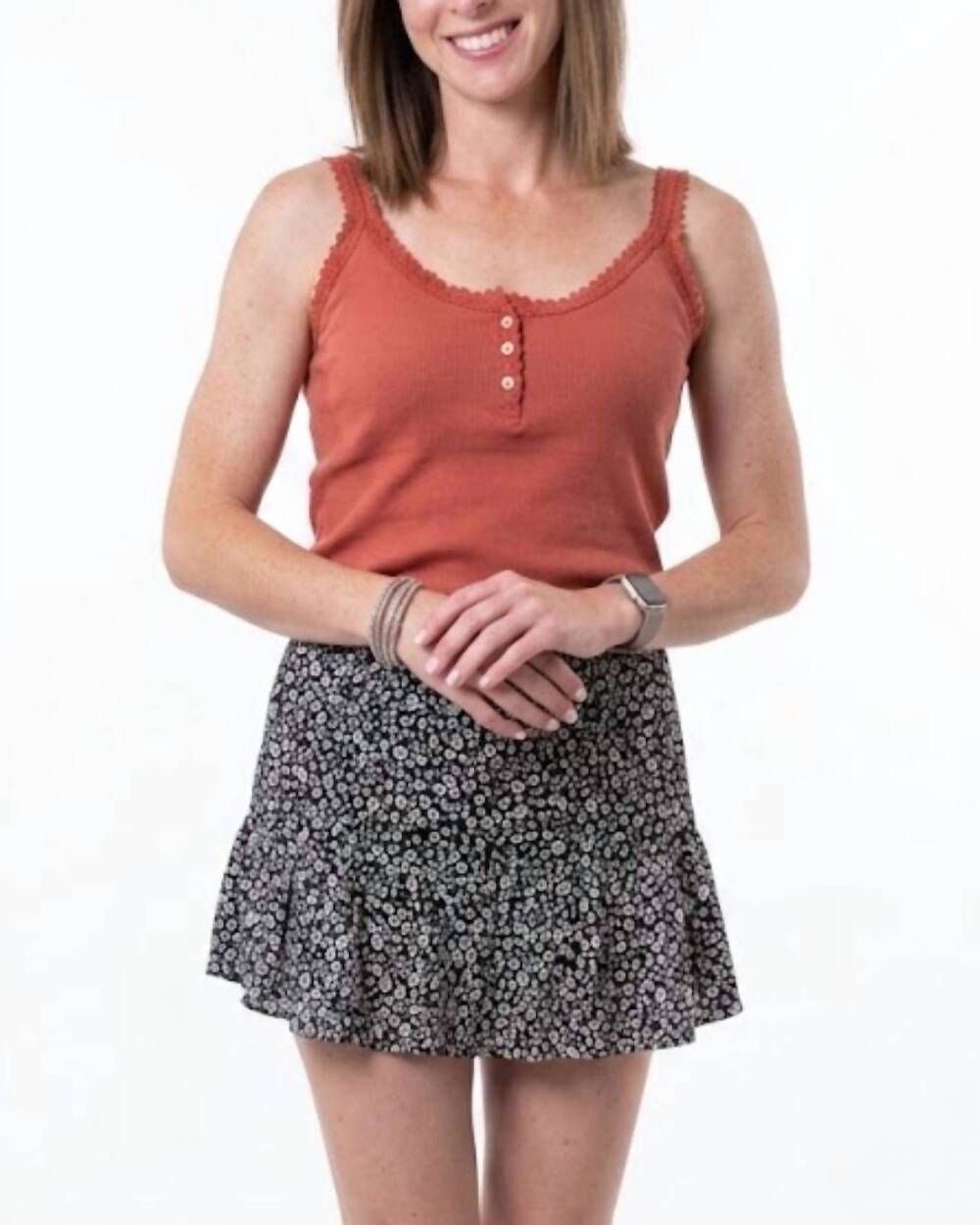 NEW ANGIE midnight wildflower skort in black